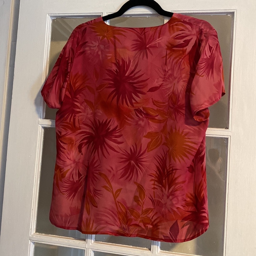 Pink silk patterned blouse - Picture 3 of 7